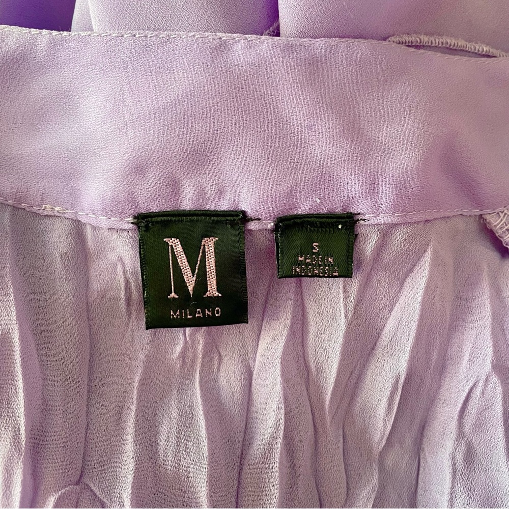 Lilac Purple Ruffle Buttoned Blouse - Picture 5 of 6